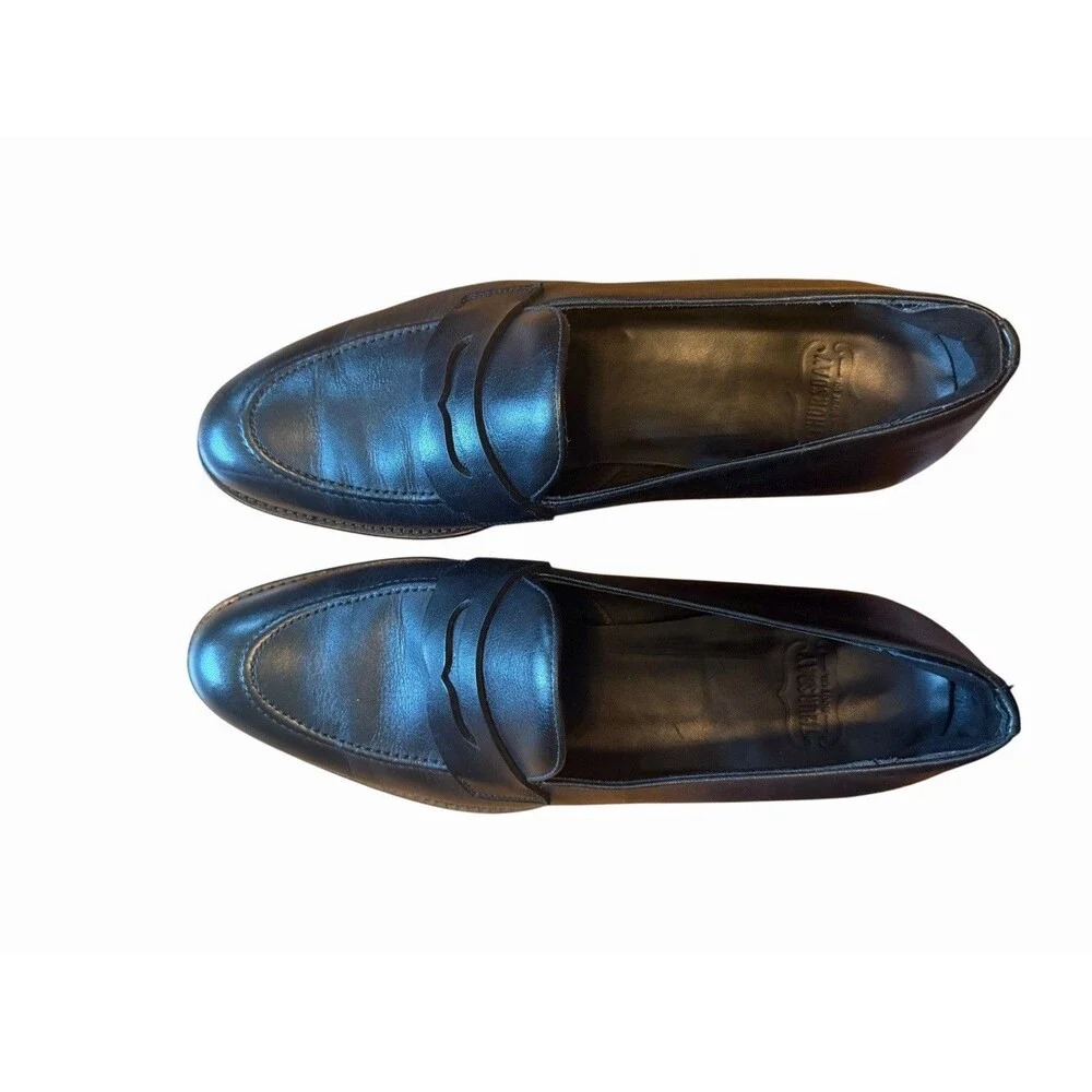 Thursday Boot Co Mens Lincoln Penny Loafer 10 Black Leather Wood Bottom Dressy